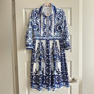 D&G “look” Moroccan Tile Print Midi Dress 💙
